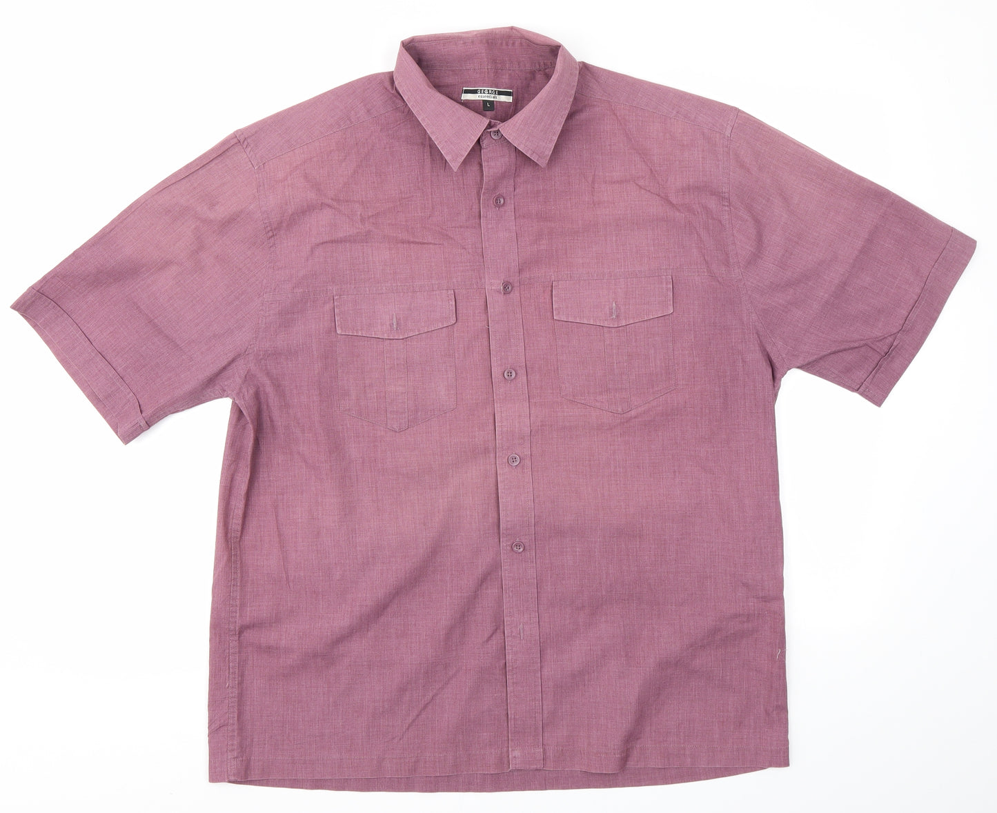 George Mens Purple    Dress Shirt Size L