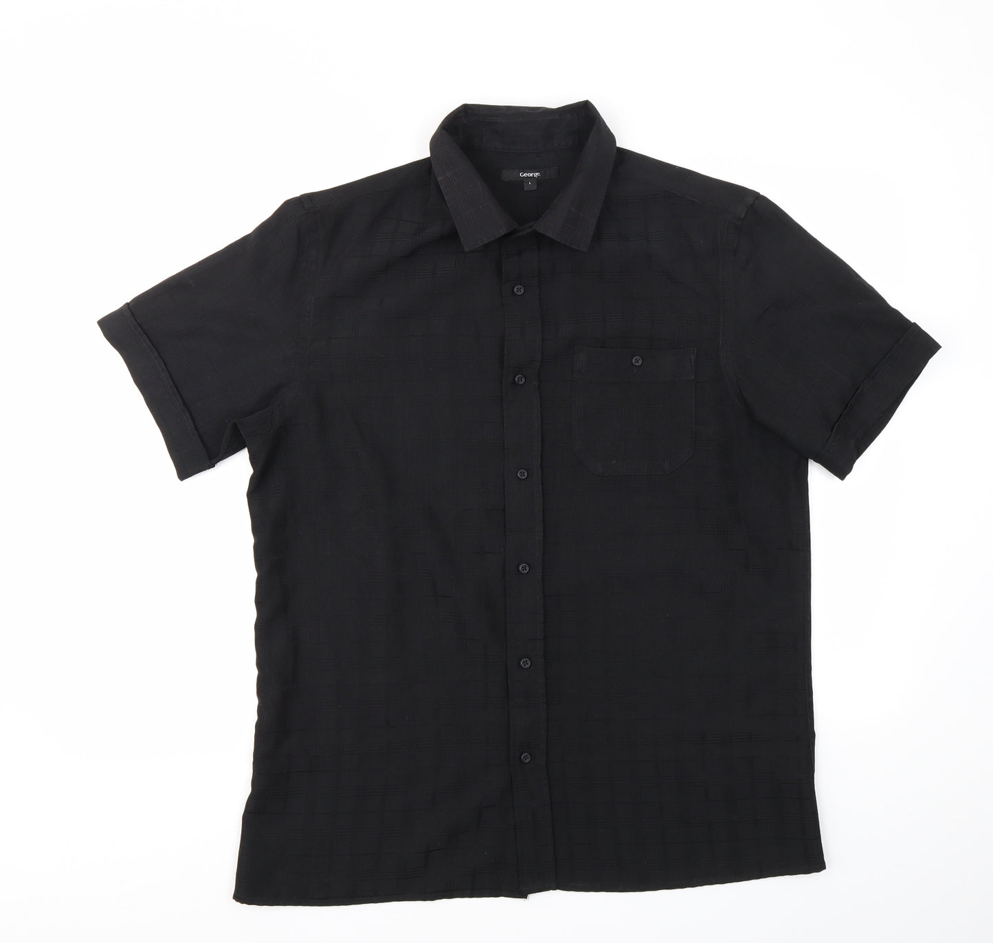 George Mens Black    T-Shirt Size L