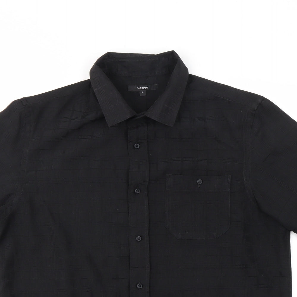 George Mens Black    T-Shirt Size L