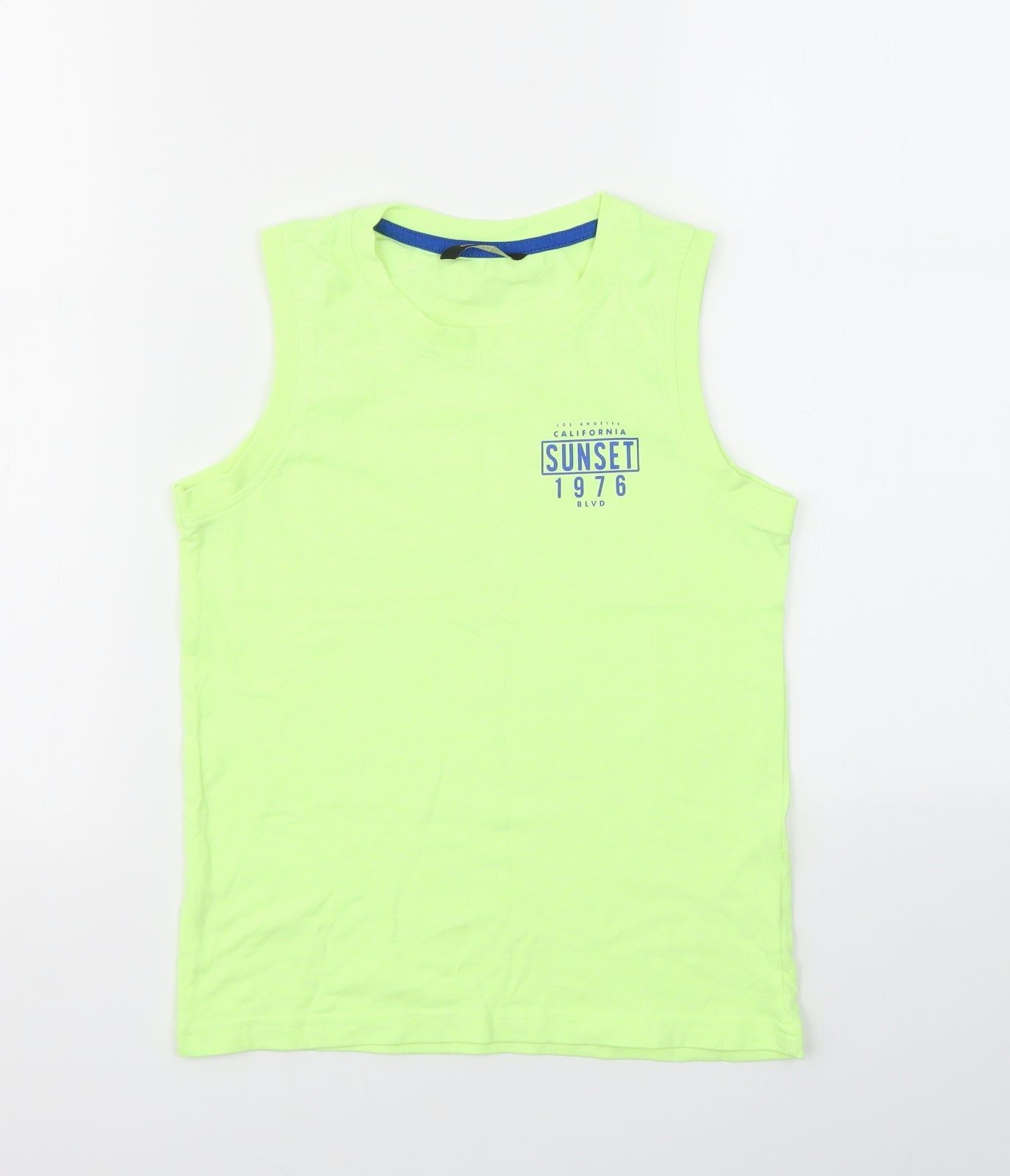 George Boys Yellow Geometric  Basic T-Shirt Size 7-8 Years
