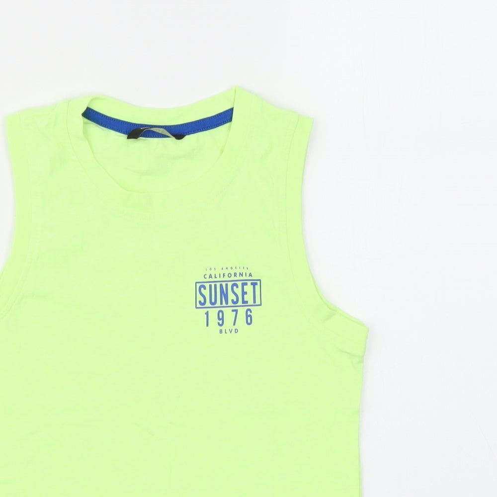 George Boys Yellow Geometric  Basic T-Shirt Size 7-8 Years