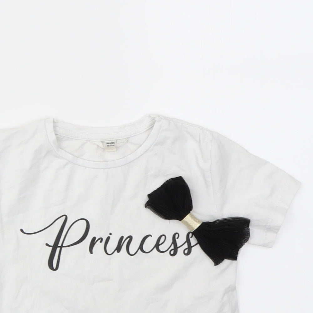 RIVER ISLAND  Girls White   Basic T-Shirt Size 4-5 Years