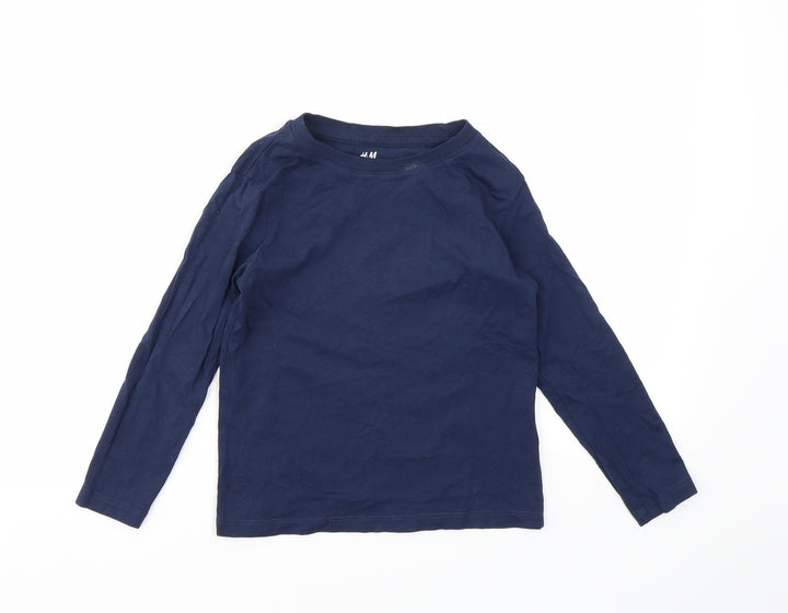 H&M Girls Blue Basic T-Shirt Size 5-6 Years