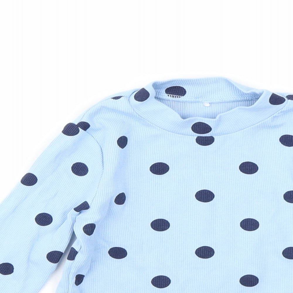 George Girls Blue Polka Dot  Basic T-Shirt Size 4-5 Years