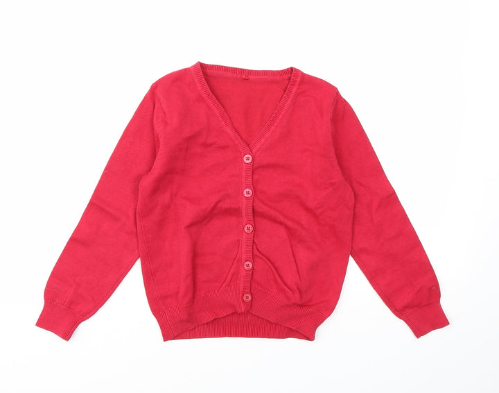 George Girls Red Cardigan Jumper Size 4-5 Years