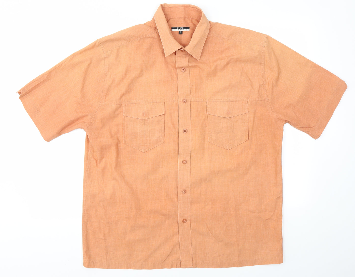 George Mens Orange    Dress Shirt Size L