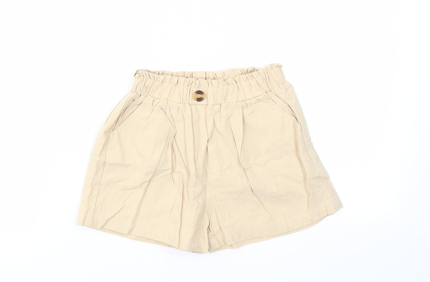 Preworn Girls Beige   Cut-Off Shorts Size 5-6 Years