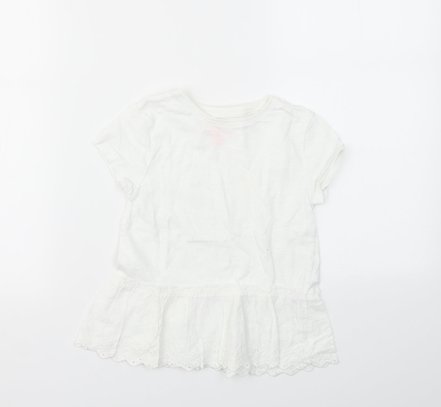 F&F Girls White   Basic T-Shirt Size 5-6 Years