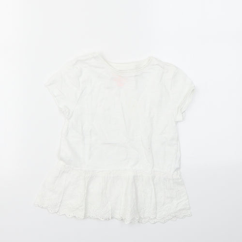 F&F Girls White   Basic T-Shirt Size 5-6 Years