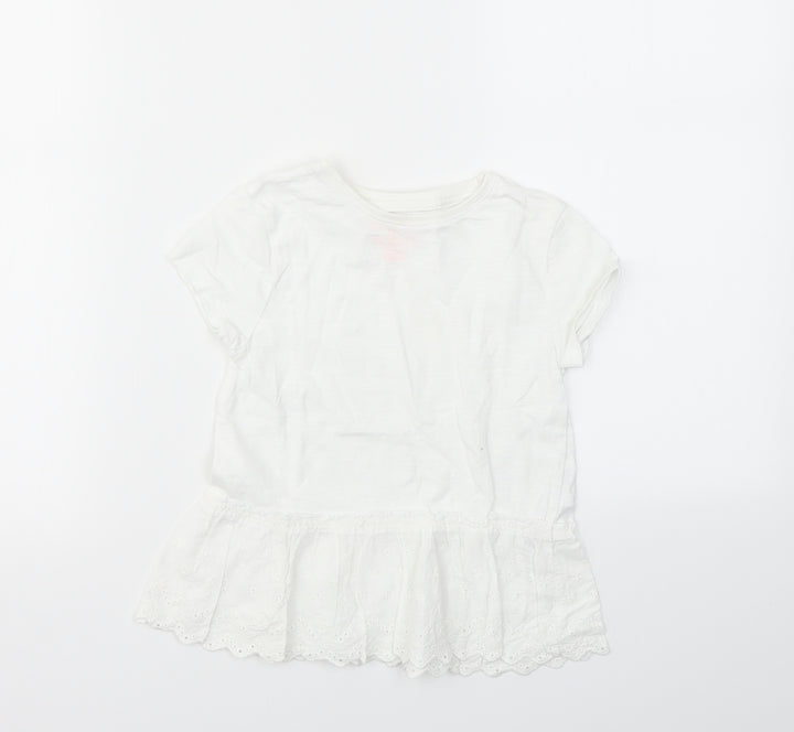 F&F Girls White   Basic T-Shirt Size 5-6 Years