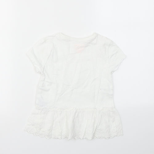 F&F Girls White   Basic T-Shirt Size 5-6 Years