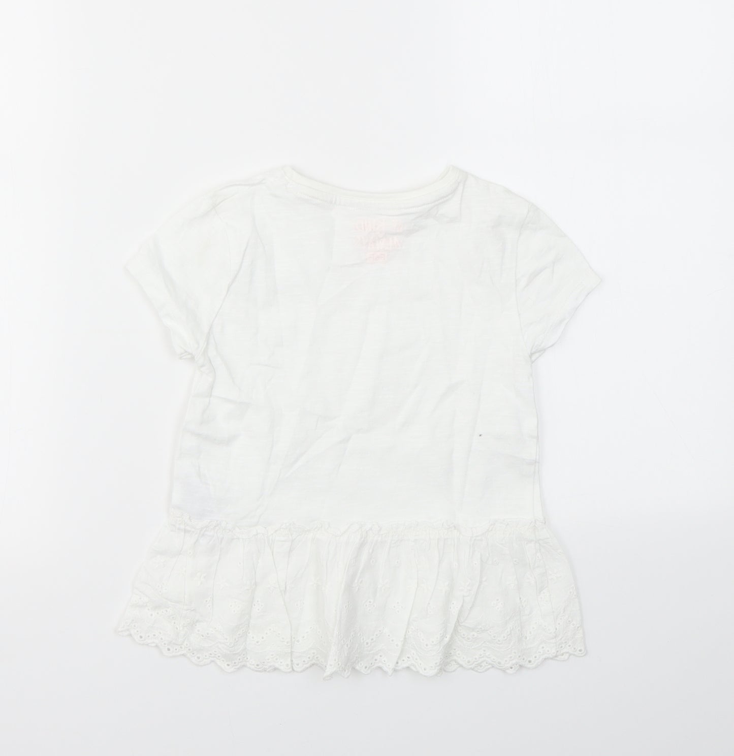 F&F Girls White   Basic T-Shirt Size 5-6 Years