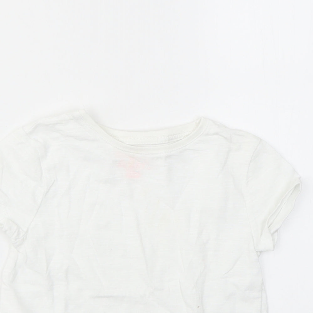F&F Girls White   Basic T-Shirt Size 5-6 Years