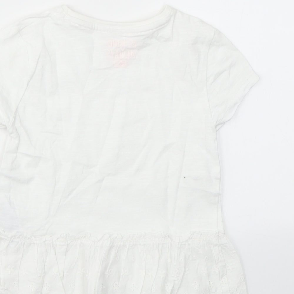 F&F Girls White   Basic T-Shirt Size 5-6 Years