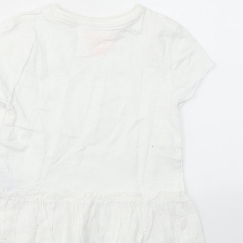 F&F Girls White   Basic T-Shirt Size 5-6 Years