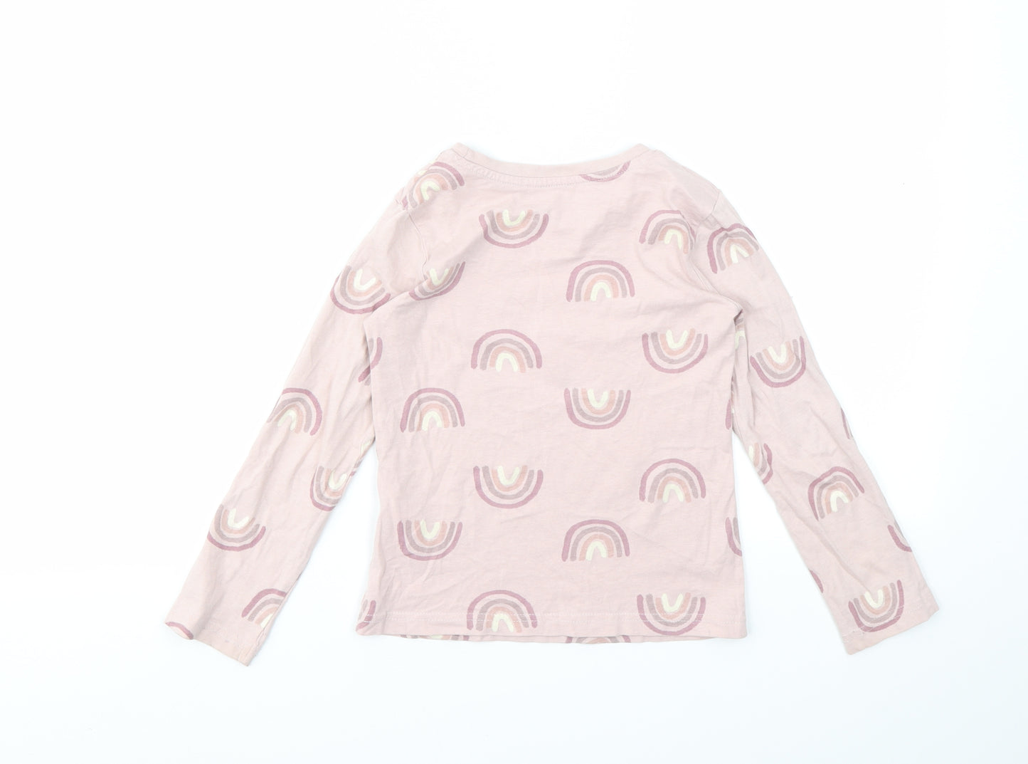 PRIMARK  Girls Pink Geometric  Basic T-Shirt Size 6-7 Years