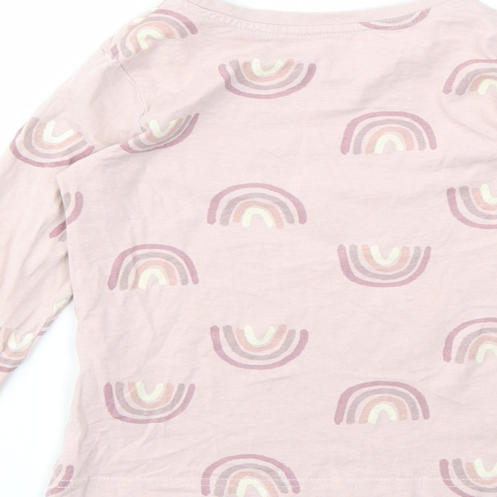 PRIMARK  Girls Pink Geometric  Basic T-Shirt Size 6-7 Years