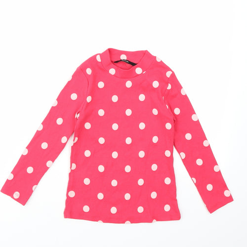 George Girls Pink Polka Dot  Basic T-Shirt Size 4-5 Years
