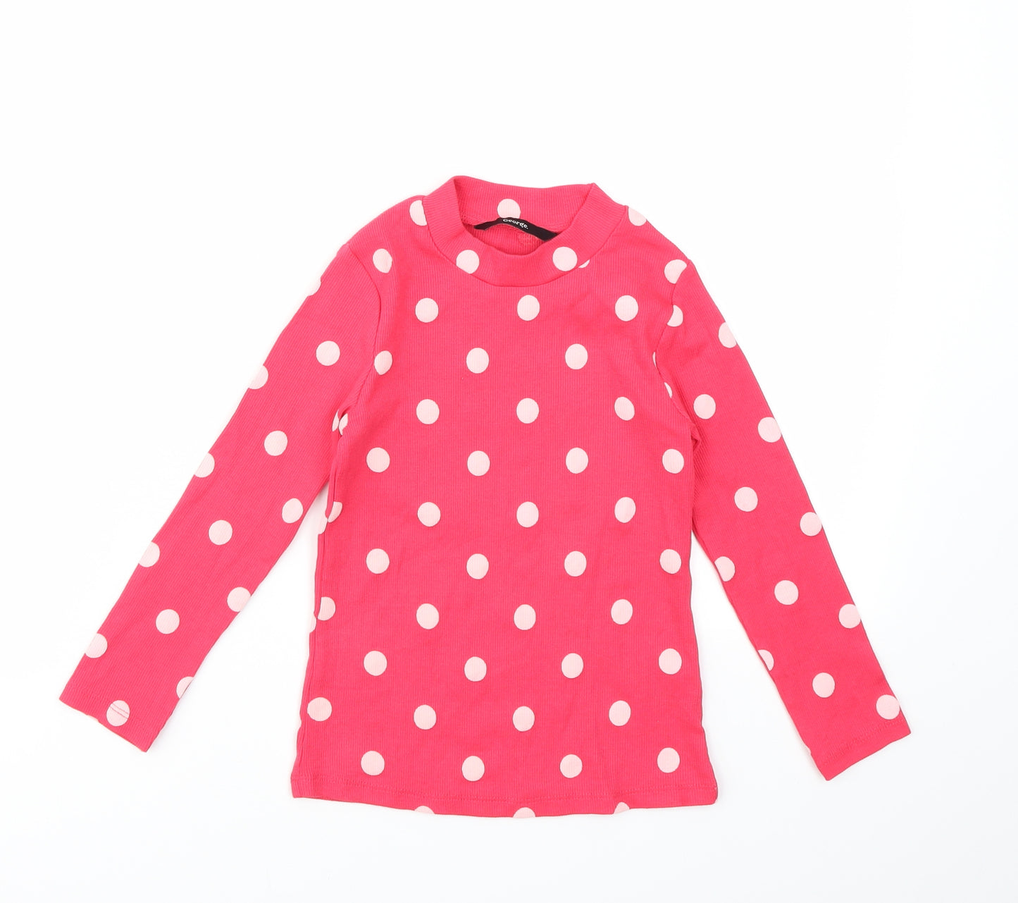 George Girls Pink Polka Dot  Basic T-Shirt Size 4-5 Years