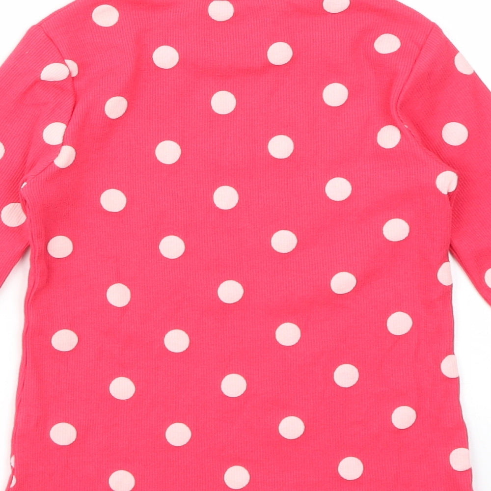 George Girls Pink Polka Dot  Basic T-Shirt Size 4-5 Years