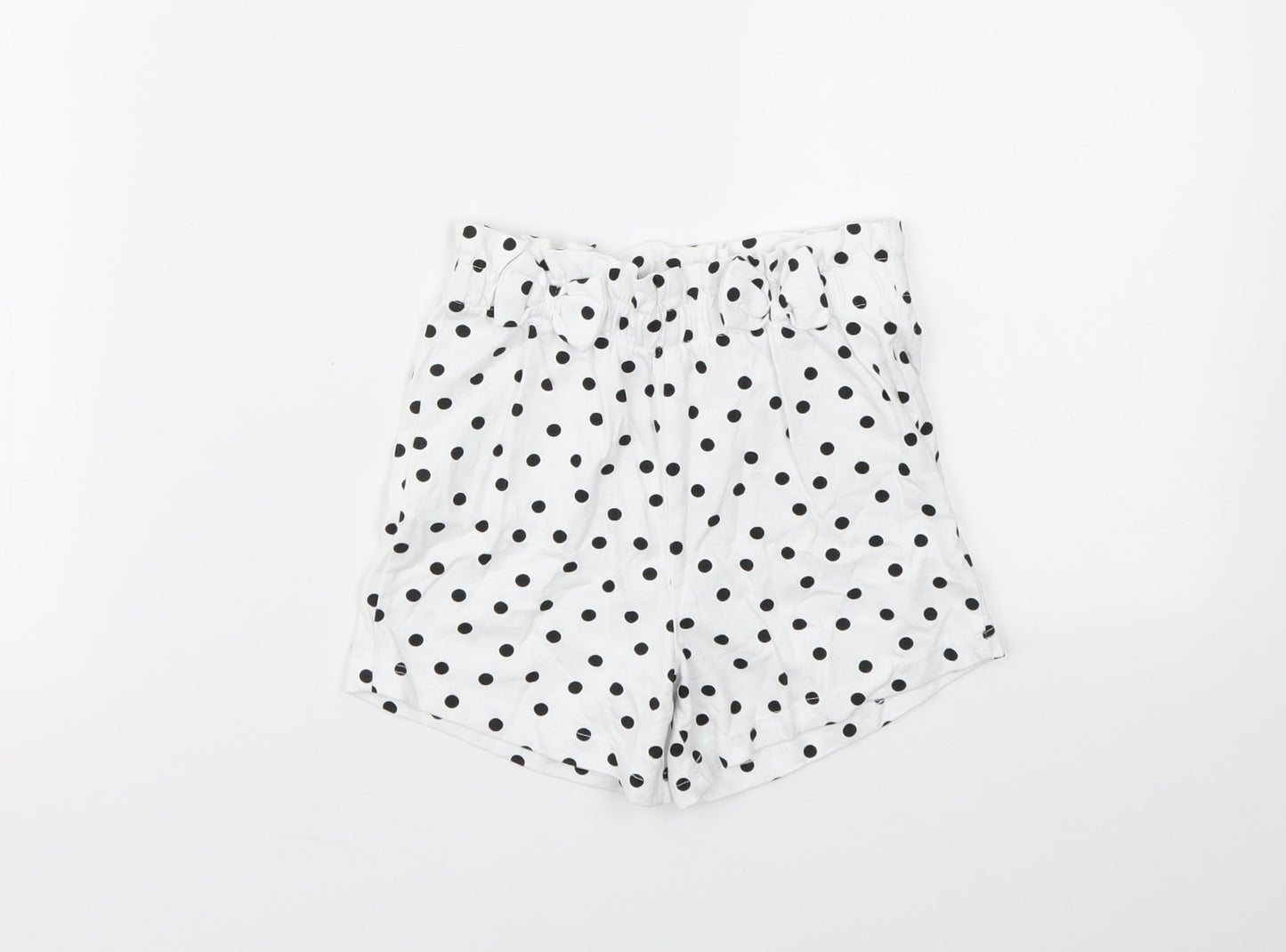 George Girls White Polka Dot  Cut-Off Shorts Size 4-5 Years