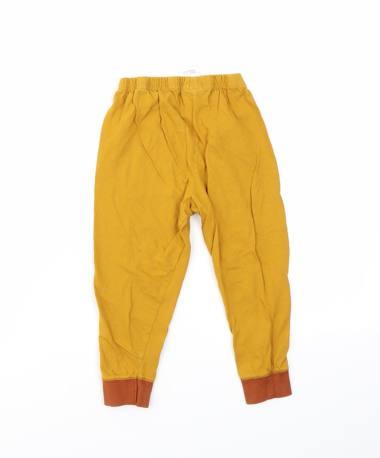 Preworn Boys Orange Geometric  Jogger Trousers Size 2-3 Years