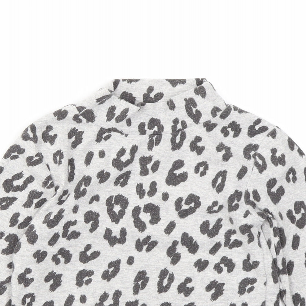 NEXT  Girls Grey Animal Print  Basic T-Shirt Size 5 Years