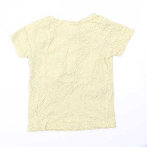 PRIMARK  Girls Yellow Geometric  Basic T-Shirt Size 5 Years
