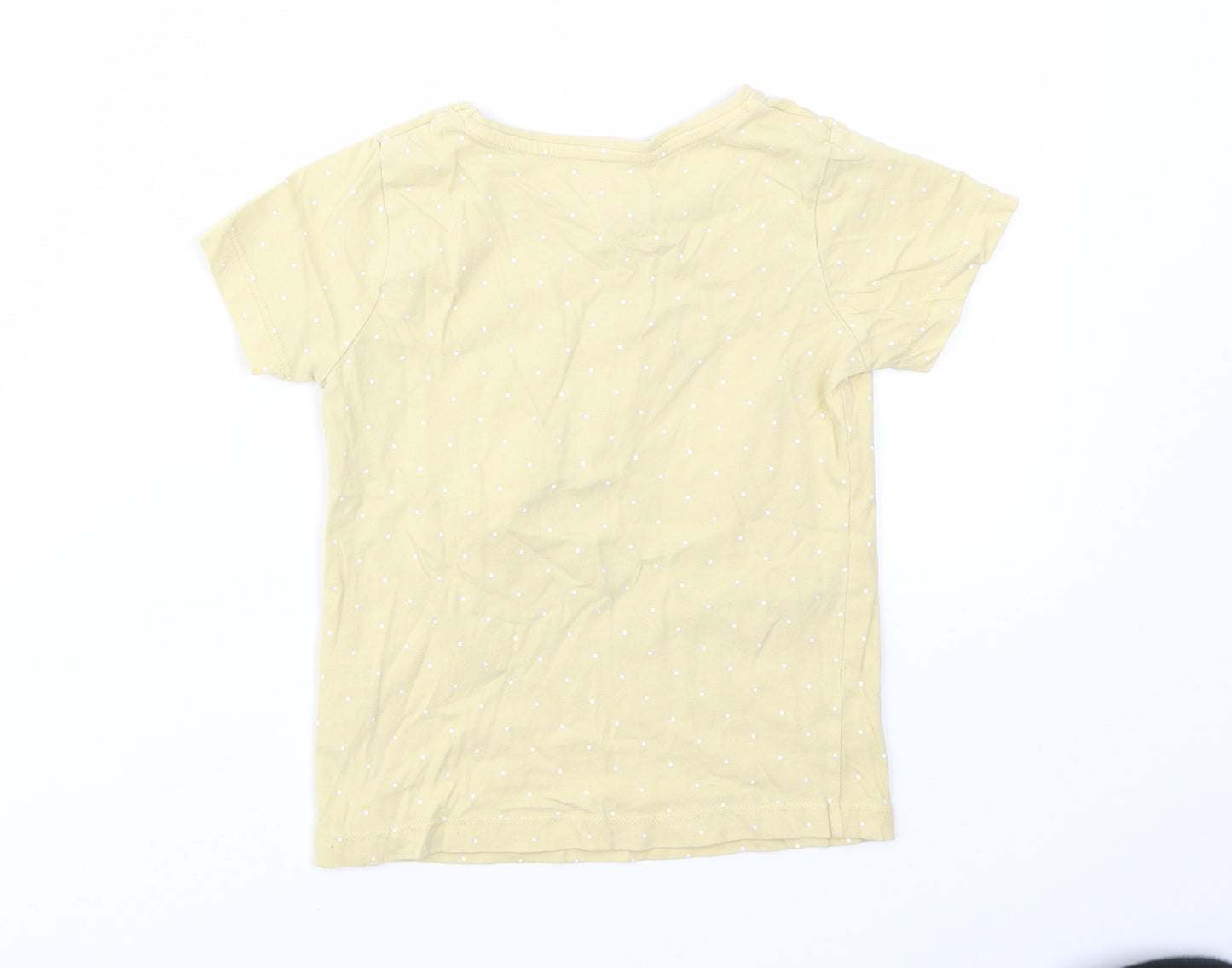 PRIMARK  Girls Yellow Geometric  Basic T-Shirt Size 5 Years