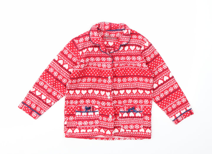 Young Dimension Girls Red Geometric Top Pyjama Top Size 4-5 Years