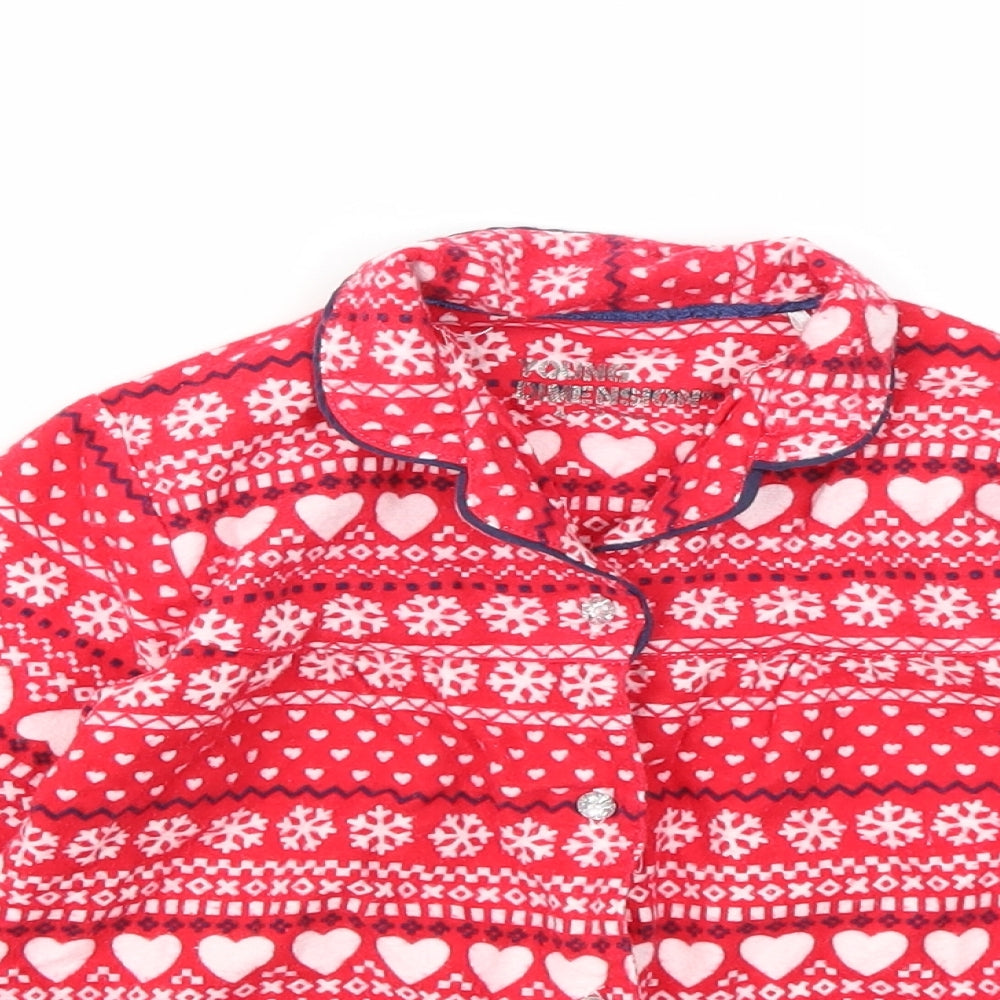 Young Dimension Girls Red Geometric  Top Pyjama Top Size 4-5 Years