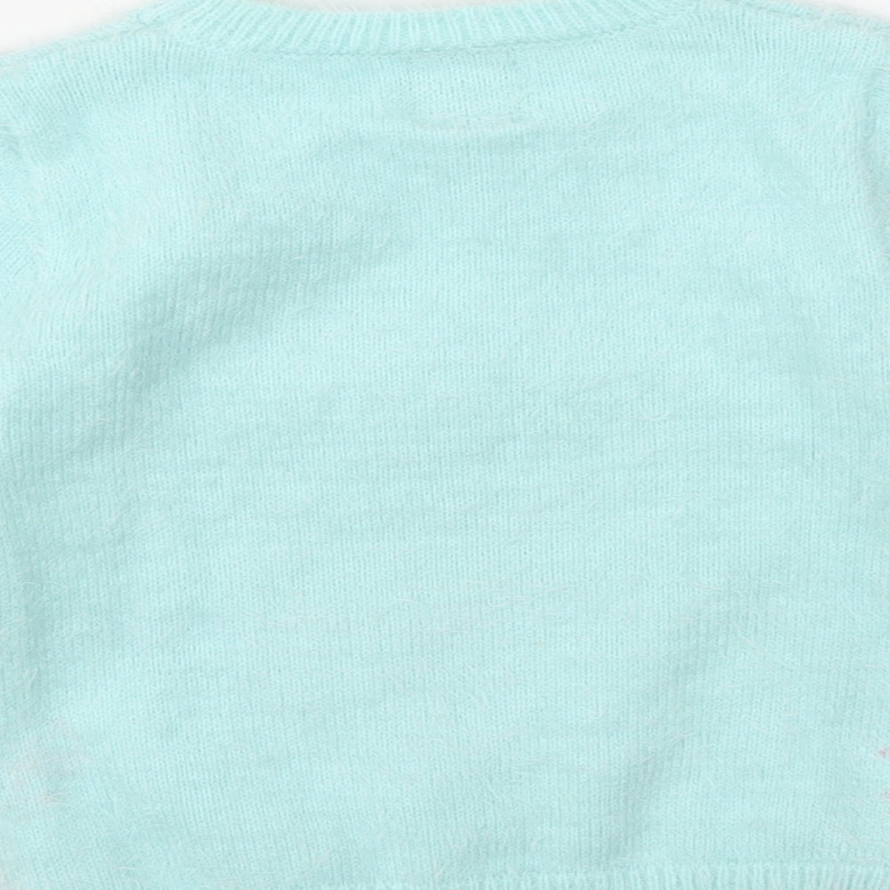 George Girls Blue Animal Print  Pullover Jumper Size 3-4 Years