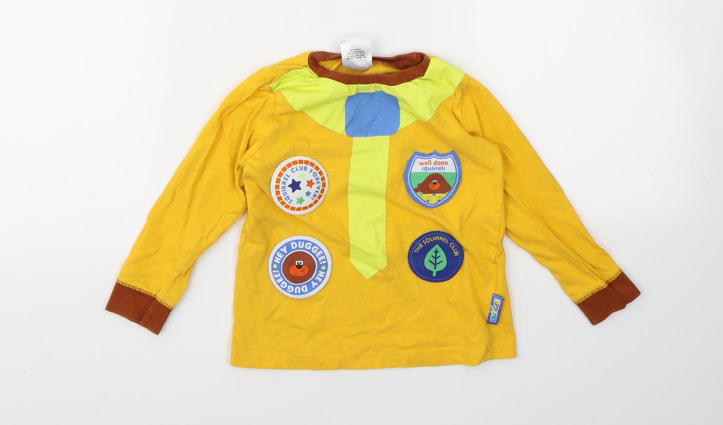 HEY DUGGEE Boys Yellow Geometric  Basic T-Shirt Size 2-3 Years