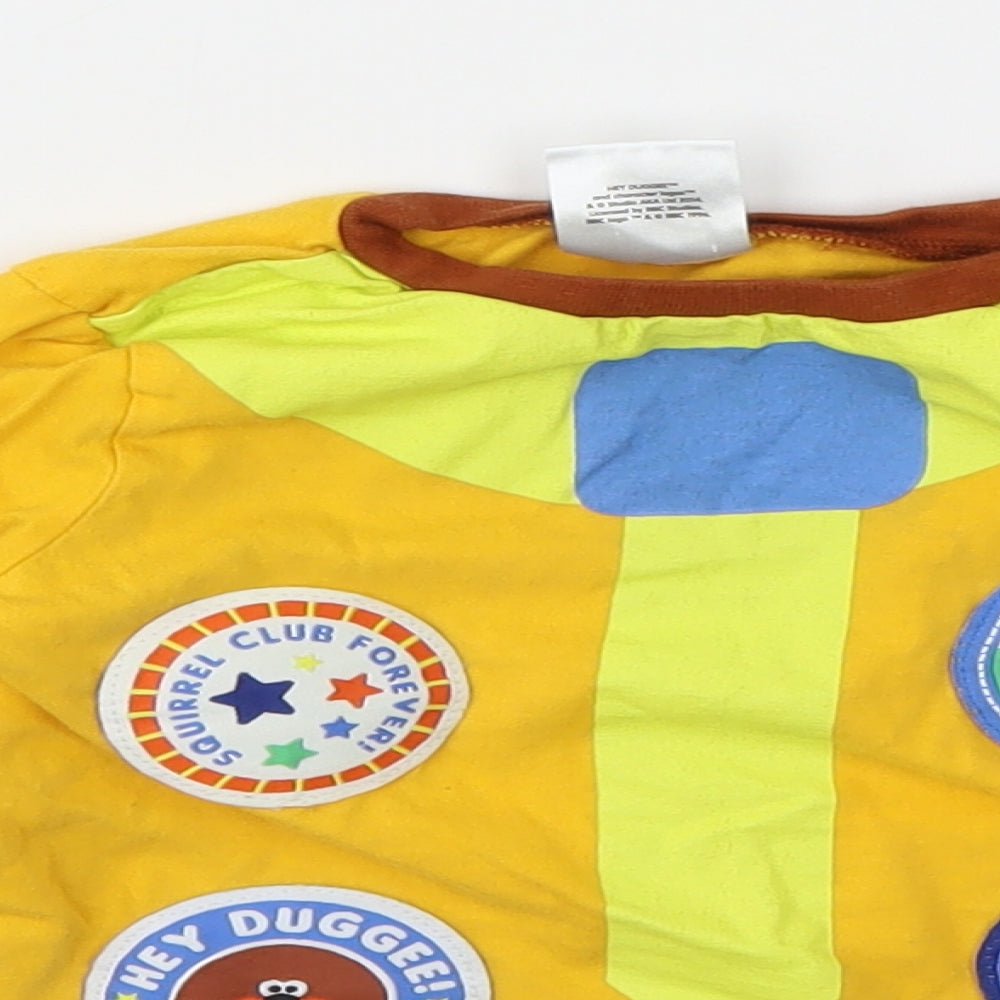 HEY DUGGEE Boys Yellow Geometric  Basic T-Shirt Size 2-3 Years
