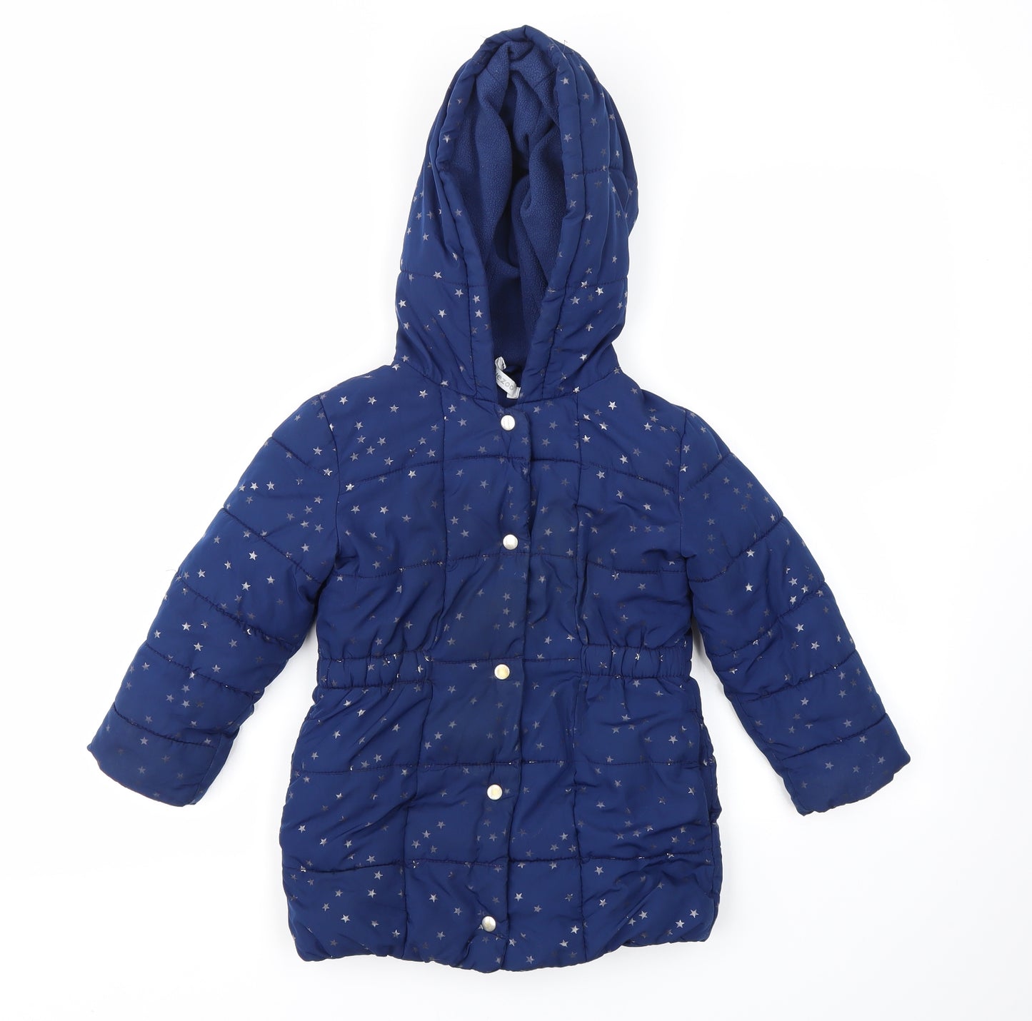 Debenhams Girls Blue Argyle/Diamond  Basic Coat Coat Size 3-4 Years