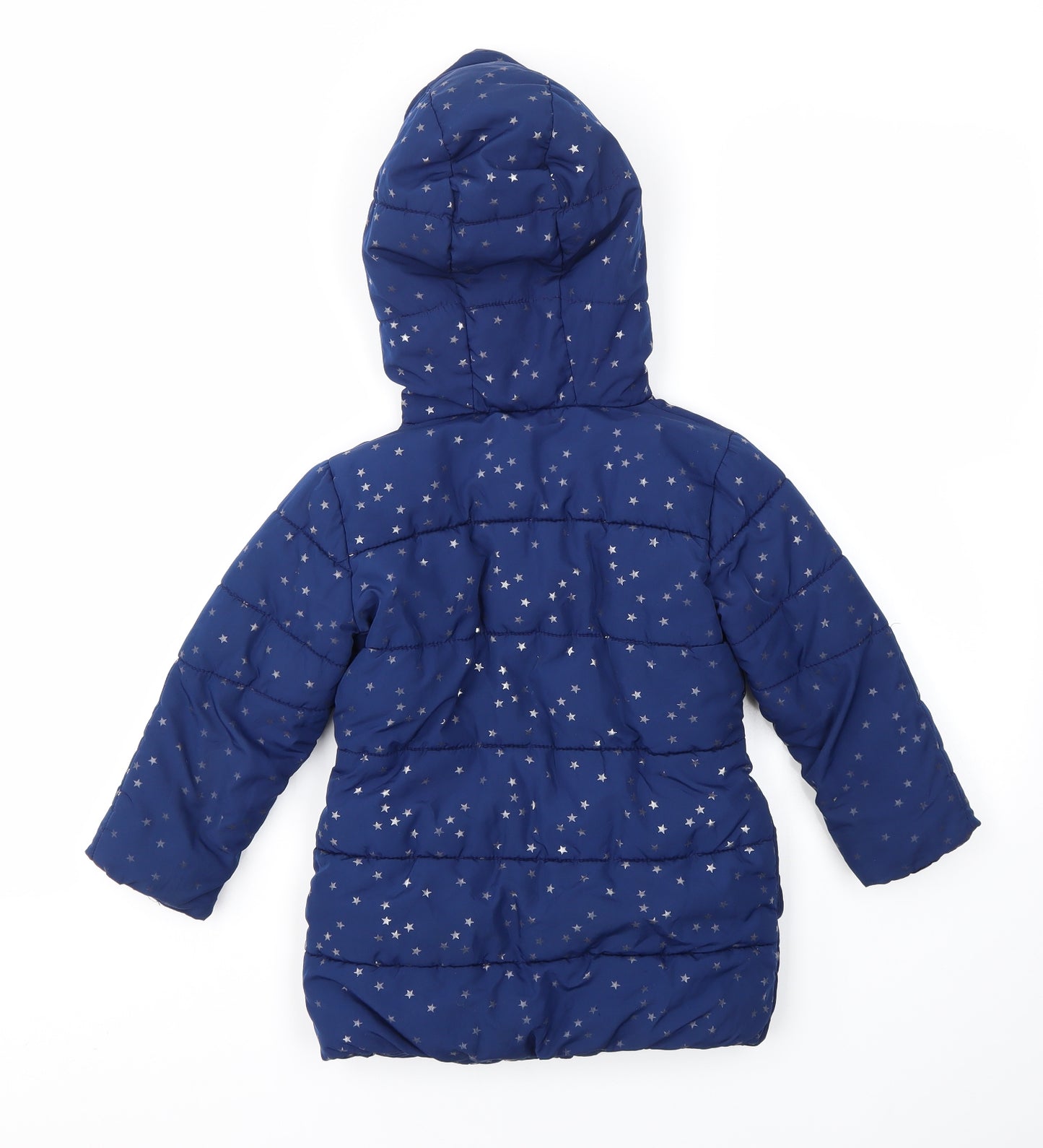 Debenhams Girls Blue Argyle/Diamond  Basic Coat Coat Size 3-4 Years