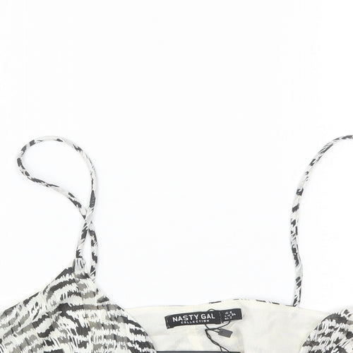 Nasty Gal Womens White Striped  Cropped Tank Size 6