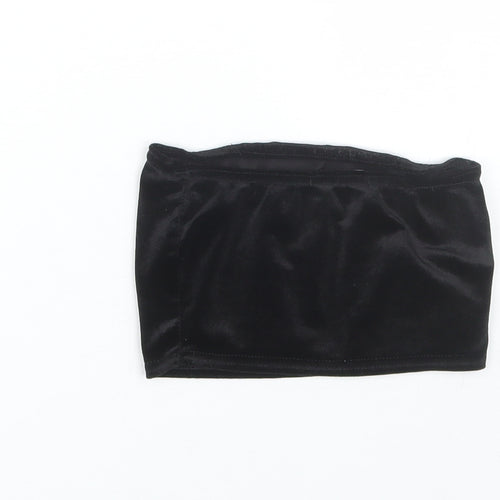 PRETTYLITTLETHING Womens Black   Cropped T-Shirt Size 6