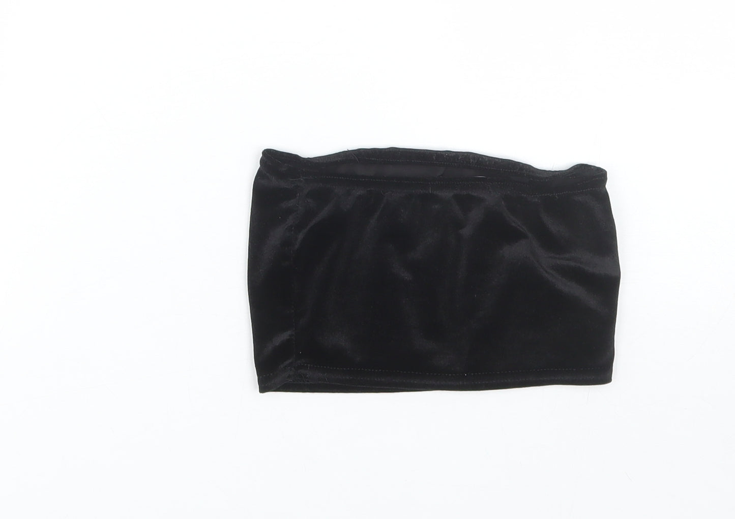 PRETTYLITTLETHING Womens Black   Cropped T-Shirt Size 6