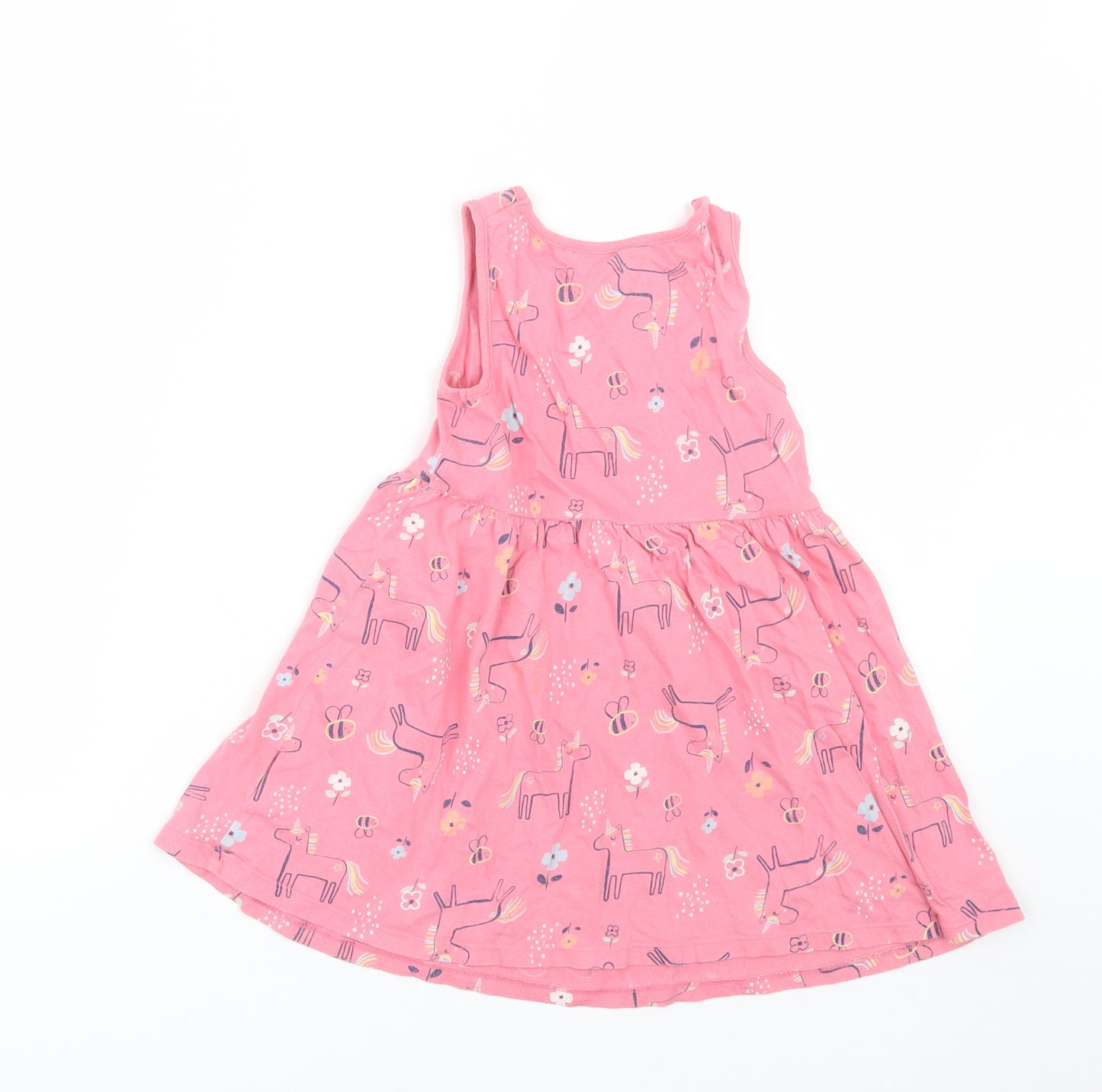 F&F Girls Pink Animal Print  Tank Dress  Size 4-5 Years