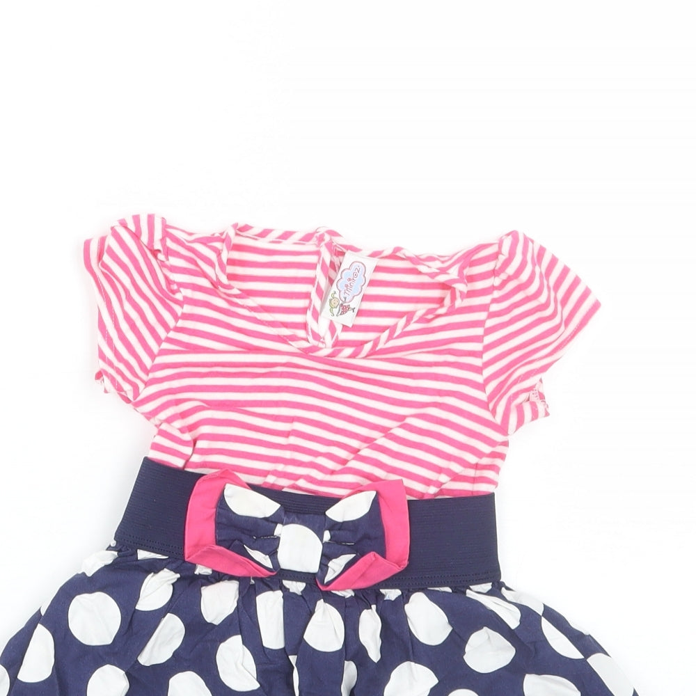 Miniroz Girls Pink Striped  T-Shirt Dress  Size 2-3 Years
