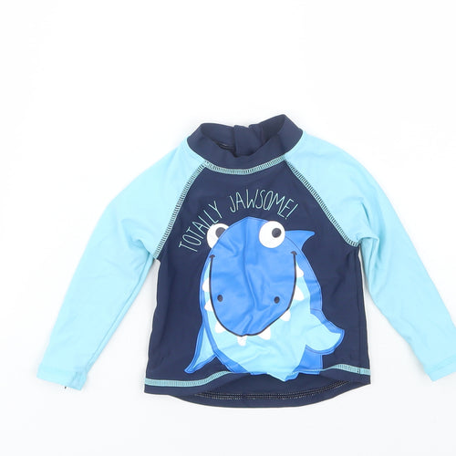 Rebel Boys Blue   Jersey T-Shirt Size 6-9 Months  - Swim Top