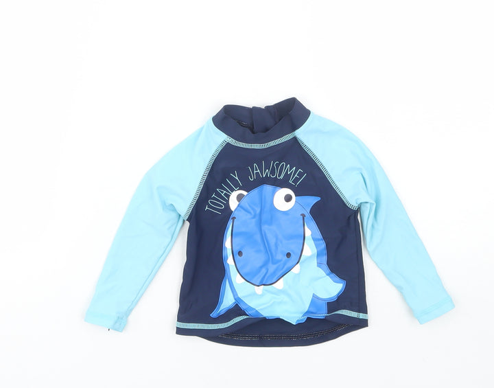 Rebel Boys Blue Jersey T-Shirt Size 6-9 Months - Swim Top