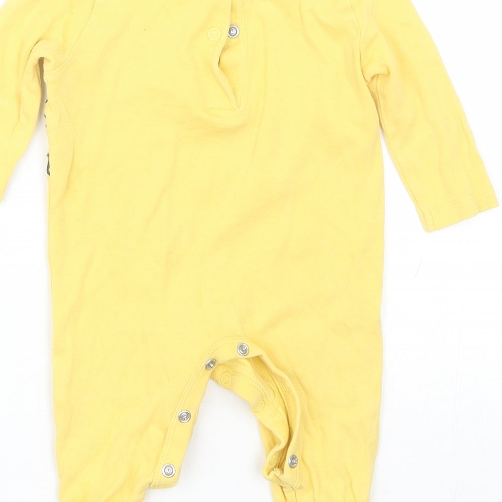 M&Co Baby Yellow   Babygrow One-Piece Size 0-3 Months  - dinosaur