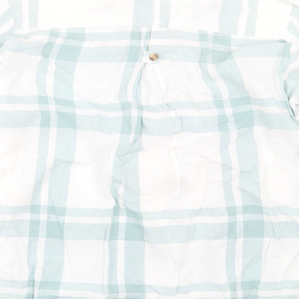 Bonmarche Womens Blue Plaid  Basic Blouse Size 12