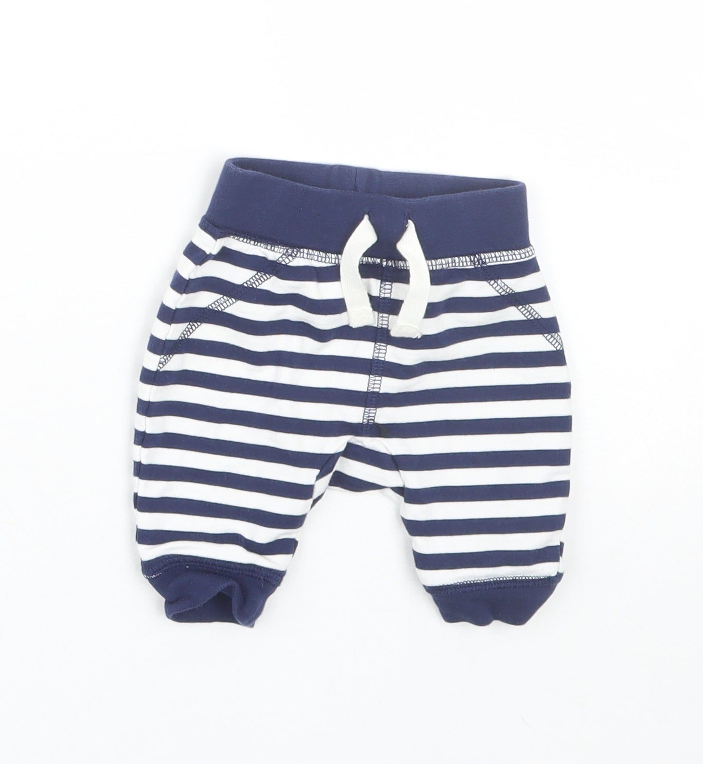 TU Baby Blue Striped  Cropped Trousers Size 0-3 Months  - Shorts