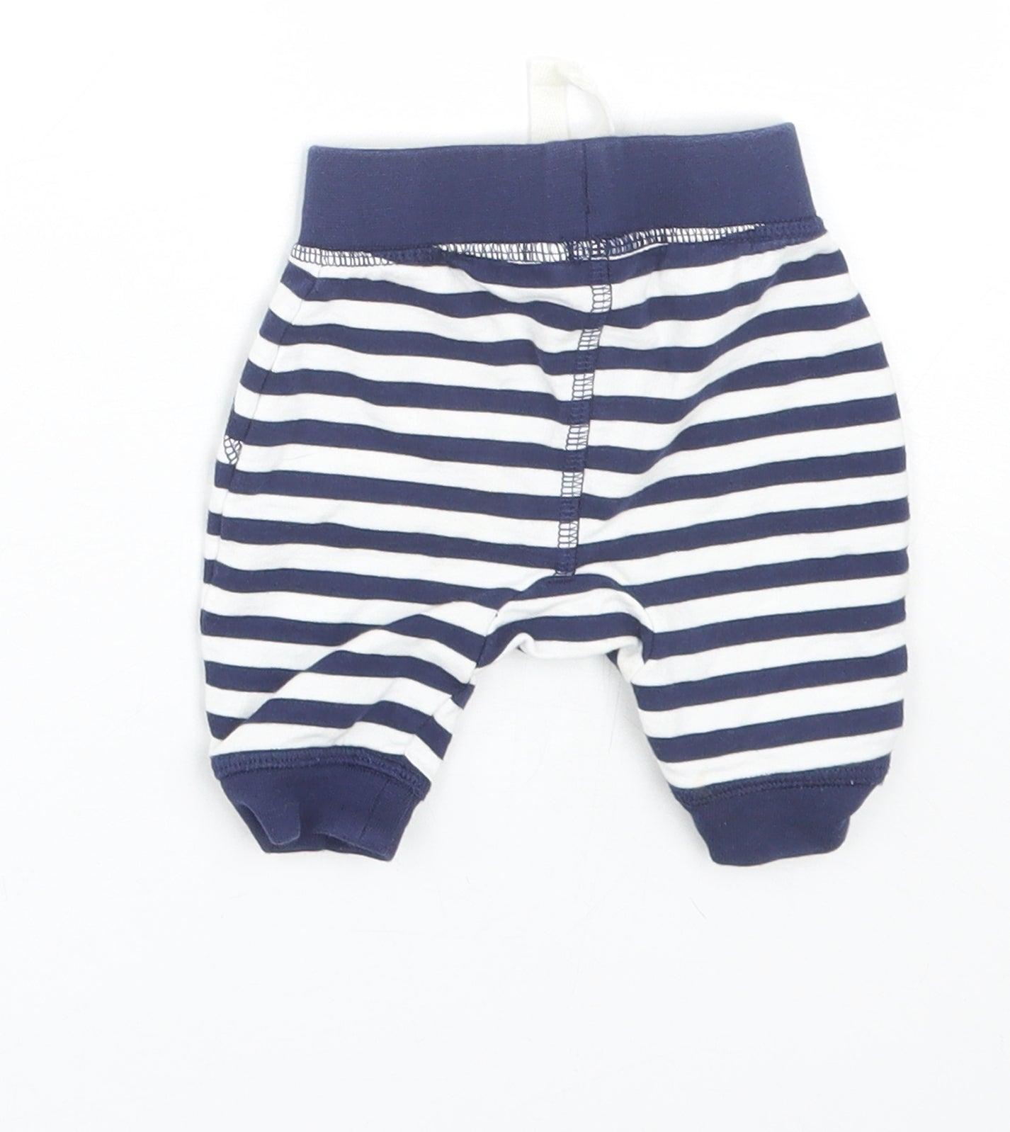 TU Baby Blue Striped  Cropped Trousers Size 0-3 Months  - Shorts