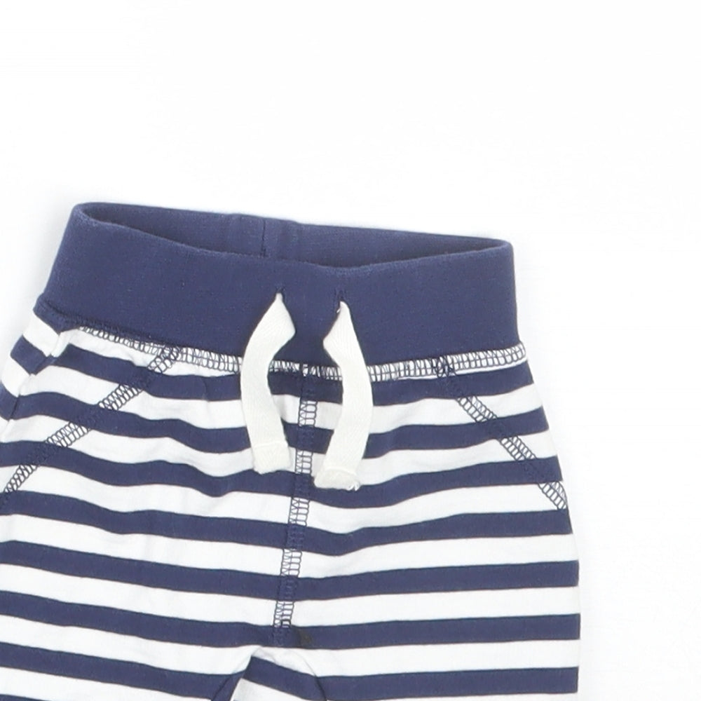 TU Baby Blue Striped  Cropped Trousers Size 0-3 Months  - Shorts