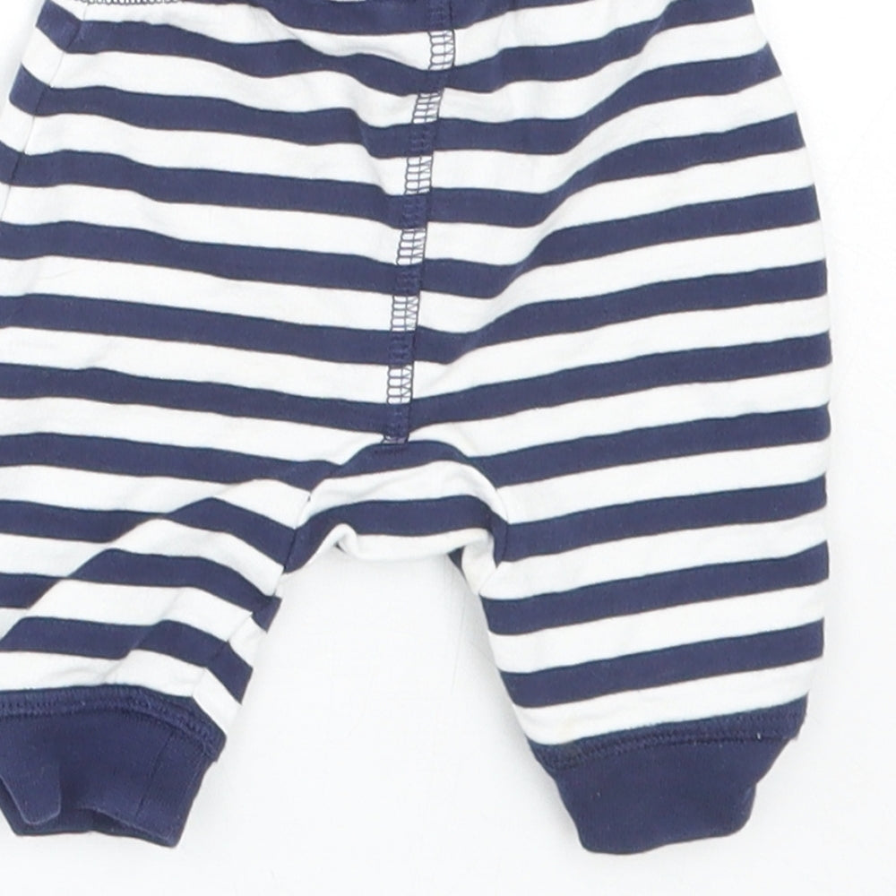 TU Baby Blue Striped  Cropped Trousers Size 0-3 Months  - Shorts