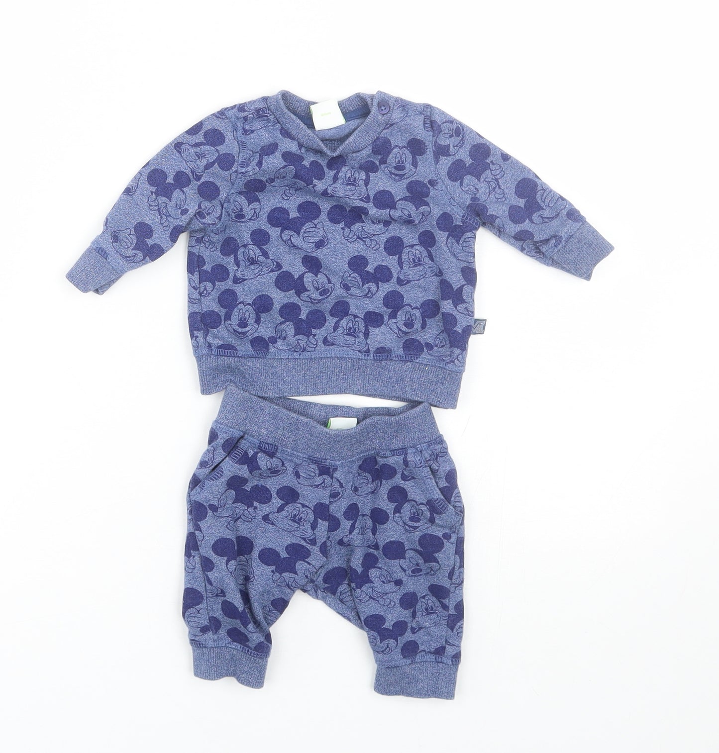 Disney Baby Blue Animal Print  Shorts Set Outfit/Set Size Newborn  - Disney
